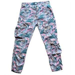 Mason’s ICON Asia Snake Relaxed Women’s Tropical Print Cargo Pants Sz 40 Med